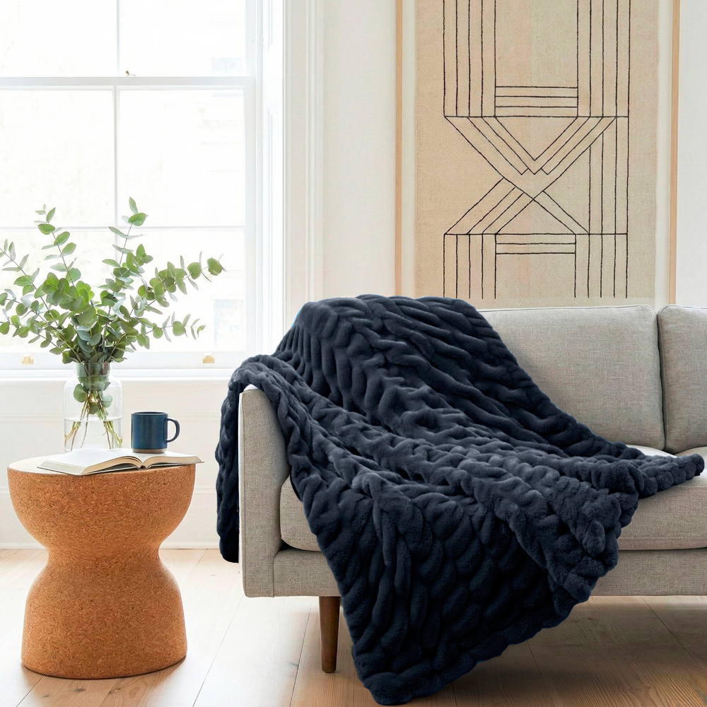 Abrazo Originals Fur Blanket - Midnight