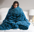 The Abrazo Plush Blanket - Sapphire