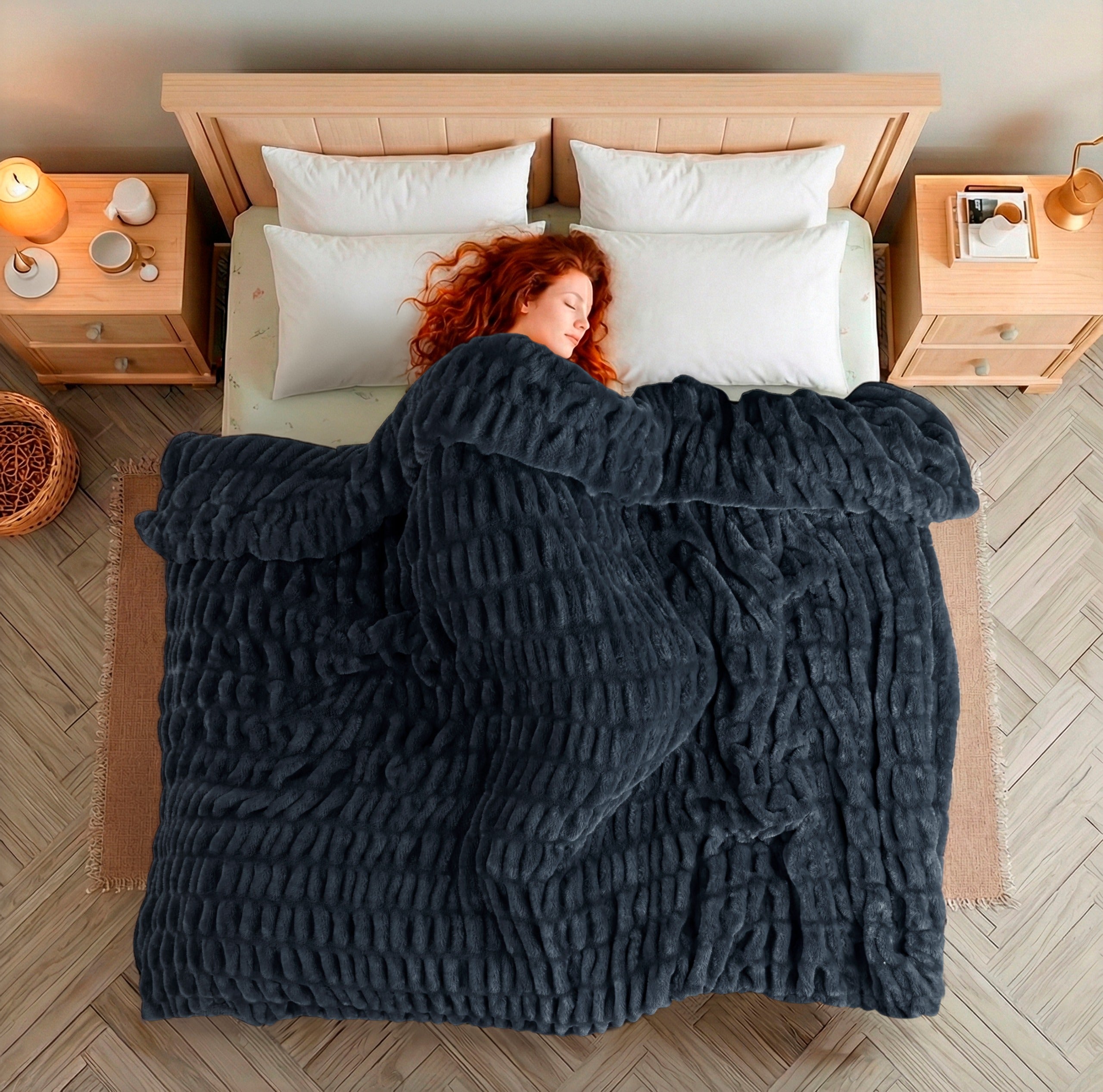 The Abrazo Plush Blanket- Midnight
